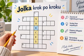 Jolka odbiera numerację definicji i zostawia czystą dedukcję. Rozkładamy metodę na kroki: inwentaryzacja, kotwice, propagacja — aż do ostatniej kratki.