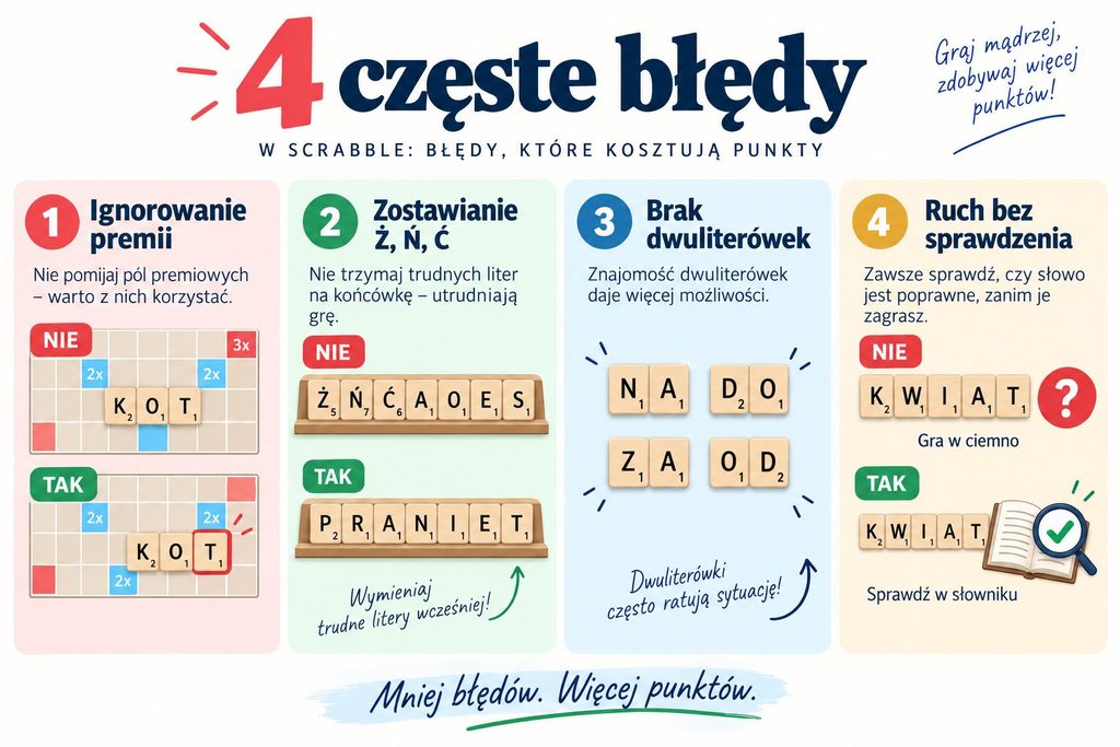 Czego nie robić w Scrabble? 10 błędów, przez które tracisz punkty i przegrywasz partie