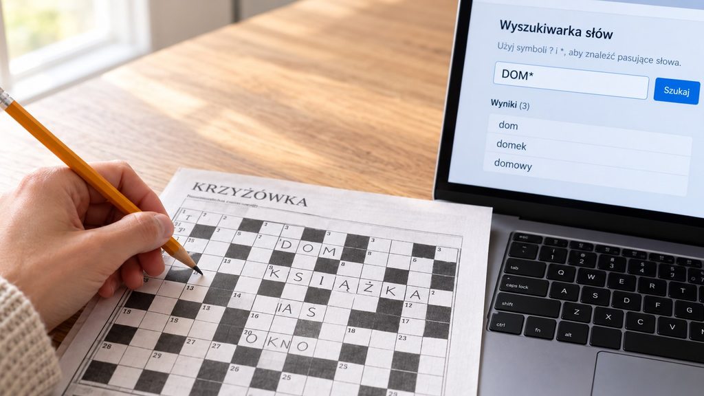 Jak wyszukać brakujące słowo: praktyczne wzorce z ? i * do krzyżówek