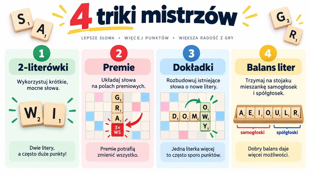 Jak wygrywać w Scrabble i Literaki? Strategie i triki stosowane przez najlepszych graczy