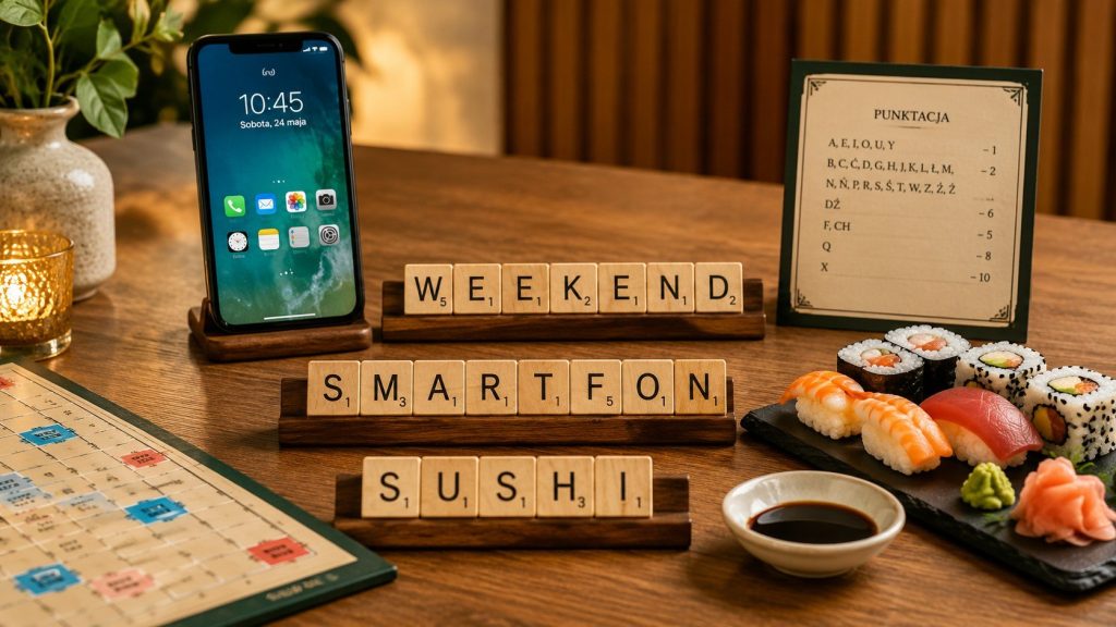 Weekend, sushi i smartfon leżą na polskich planszach obok żubra i pierogów. Śledzimy drogę obcych słów do słownika gier — i uczymy się na niej punktować.