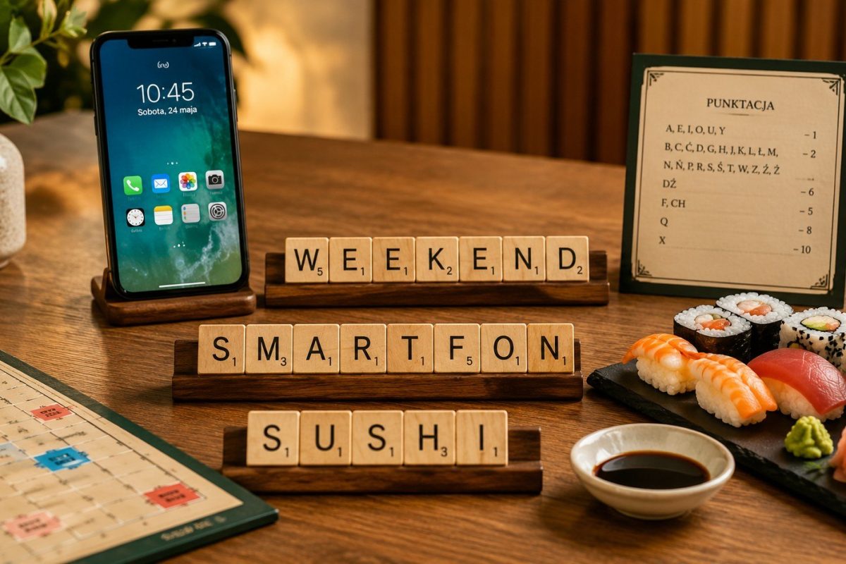 Weekend, sushi i smartfon leżą na polskich planszach obok żubra i pierogów. Śledzimy drogę obcych słów do słownika gier — i uczymy się na niej punktować.