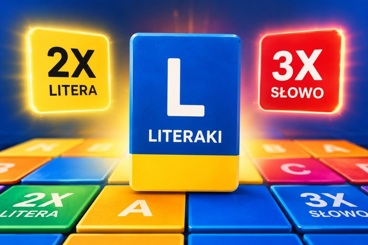 Kolory pól w Literakach decydują o premiach literowych i słownych. Sprawdź, jak działają pola zgodne z płytkami, mnożniki 2X i 3X oraz bonus 50 punktów za siedem liter.