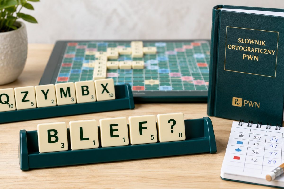 Blef w Scrabble może dać punkty, ale błędne słowo oznacza utratę ruchu po skutecznym sprawdzeniu. Wyjaśniamy zasady PFS, procedurę kwestionowania, ryzyko i strategię gry przy planszy krok po kroku.