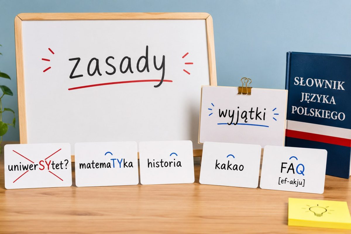 Akcent w polszczyźnie: poznaj zasadę przedostatniej sylaby, najważniejsze wyjątki oraz poprawną wymowę słów „matematyka”, „zrobiliśmy” i liczebników. Sprawdź przykłady i unikaj błędów na co dzień...