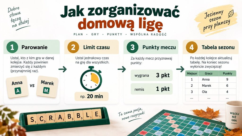 Domowa liga Scrabble jesienią: zasady, punktacja i terminarz sezonu przy planszy