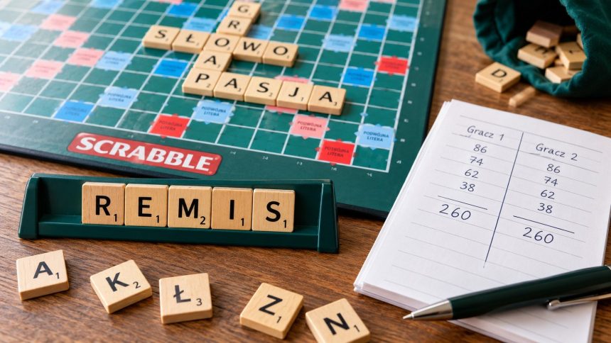 Remis w Scrabble po końcowym rozliczeniu jest pełnoprawnym wynikiem. Wyjaśniamy zasady PFS, odejmowanie płytek, wpływ remisu na ranking oraz sytuacje, w których organizator może przewidzieć dogrywkę..