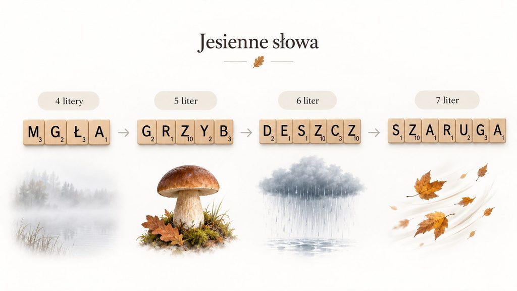 Jesienne słowa w Scrabble — GRZYB, SZARUGA i inne. Te wyrazy warto znać przed grą