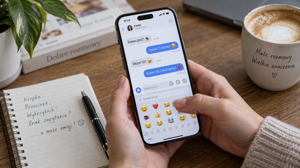 Emoji, emotikony i polska interpunkcja: kiedy kropka znika, a kiedy nadal jest potrzebna