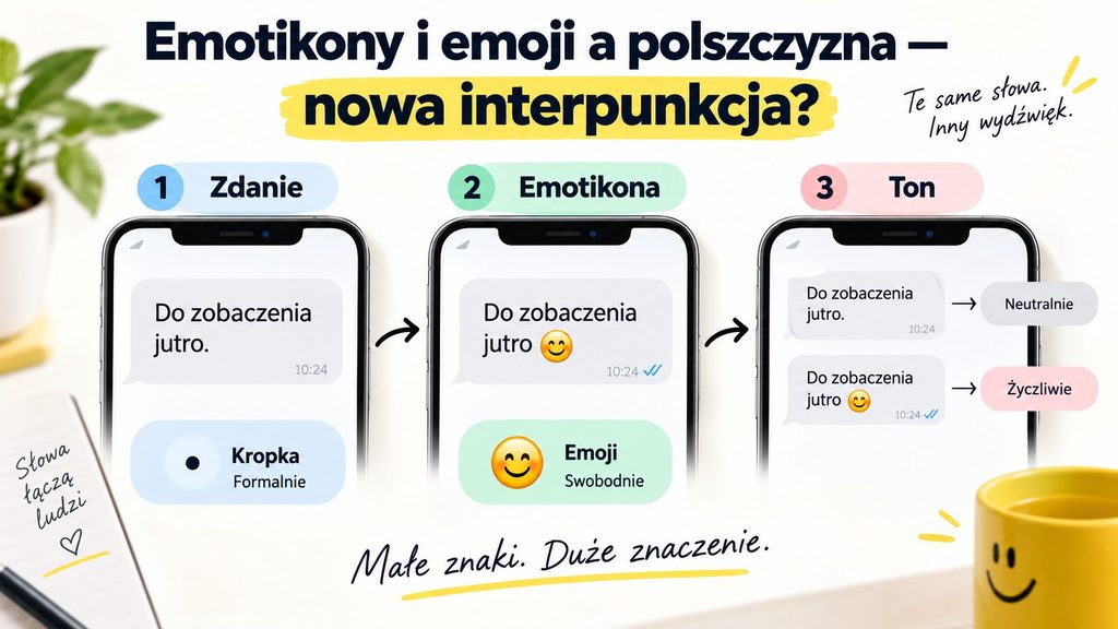 Emoji, emotikony i polska interpunkcja: kiedy kropka znika, a kiedy nadal jest potrzebna