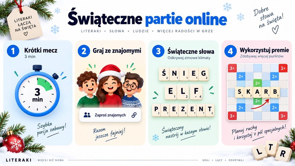 Świąteczne partie w Literakach — jak grać online w grudniu i przygotować rozgrywkę