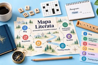 Mapa serwisu Literat pokazuje narzędzia, działy i poradniki. Sprawdź, gdzie znaleźć pomoc do Scrabble, Literaków, krzyżówek i anagramów.
