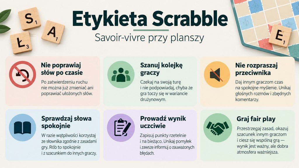 Dobre obyczaje planszy: czego nie robić przy stole — etykieta Scrabble